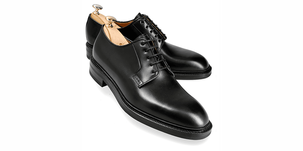 Schwarze Plain-Toe Blucher von Carmina Shoemaker