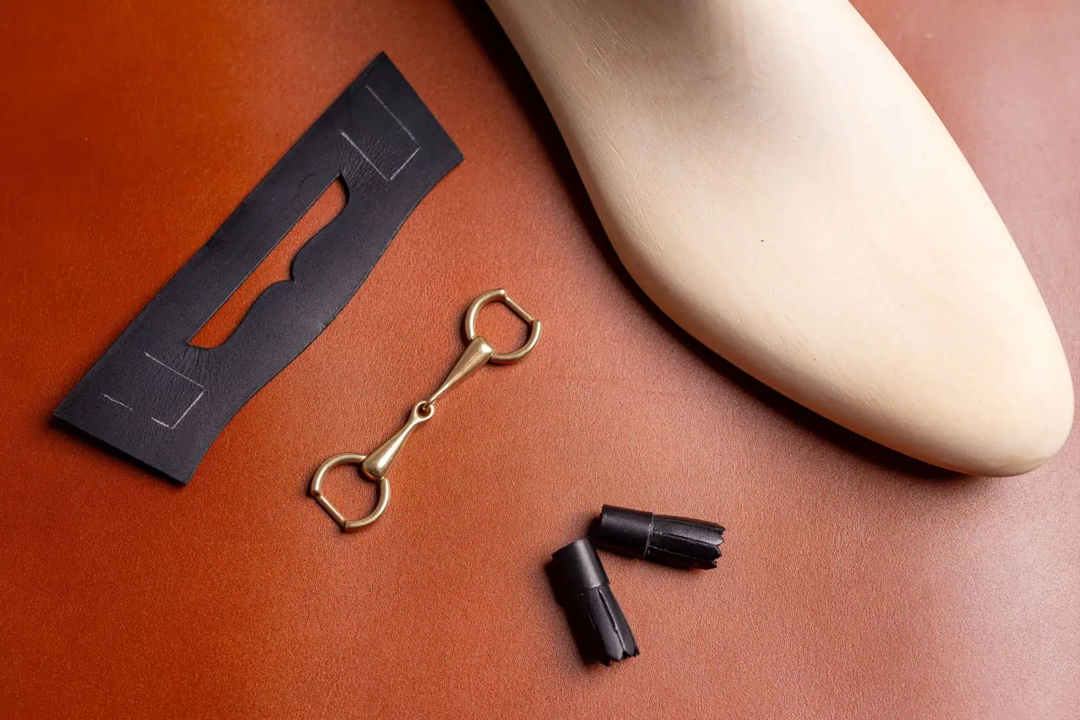 Last, strap pattern, horsebit and tassels used to make Carmina loafers